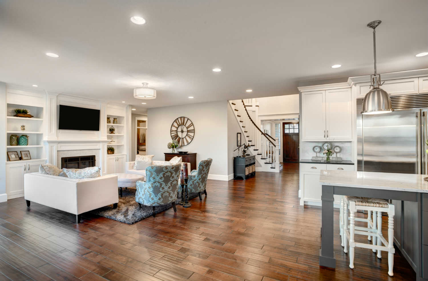 Bright, clean living space cleaned by Clean Impact Service